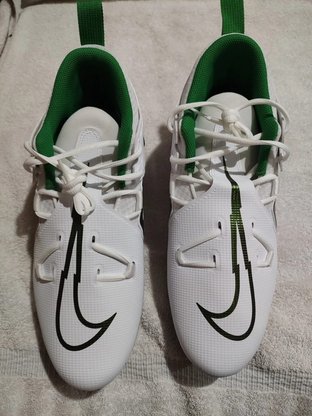 Mens Nike Alpha Menace Pro 3 P TD Football Cleats Size 14 WHITE/FOREST GREEN